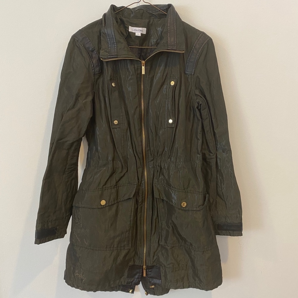 Calvin Klein Cinch Waist Long Jacket